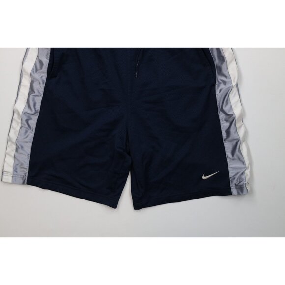Vintage Nike Mens XL Travis Scott Mini Swoosh Heavy Mesh Basketball Shorts Blue - Picture 4 of 11